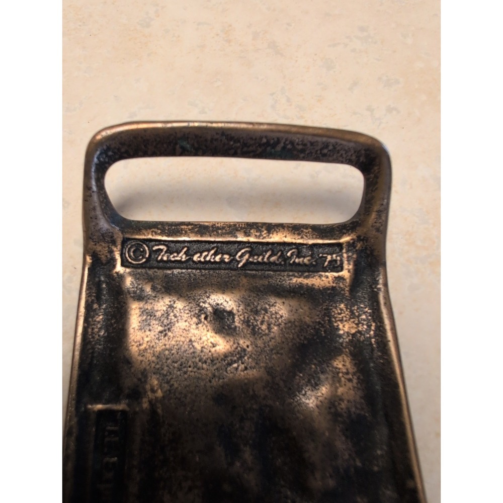 Tech Ether Guild Train Belt Buckle Railroad Mountain Solid Brass 1975 TE Express - Picture 5 of 5